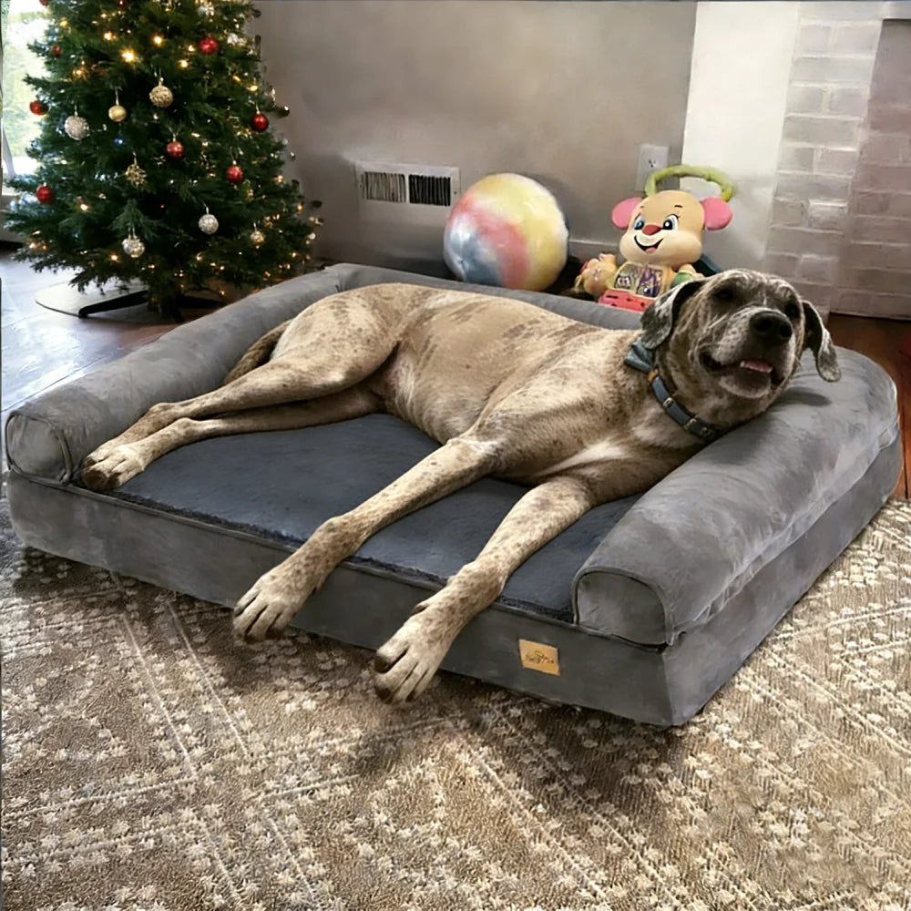 XXL XL Large Calming Dog Bed Orthopedic Memory Foam Sofa Couch Waterproof Removable Cover Plush Mat for Small Medium Large Dogs