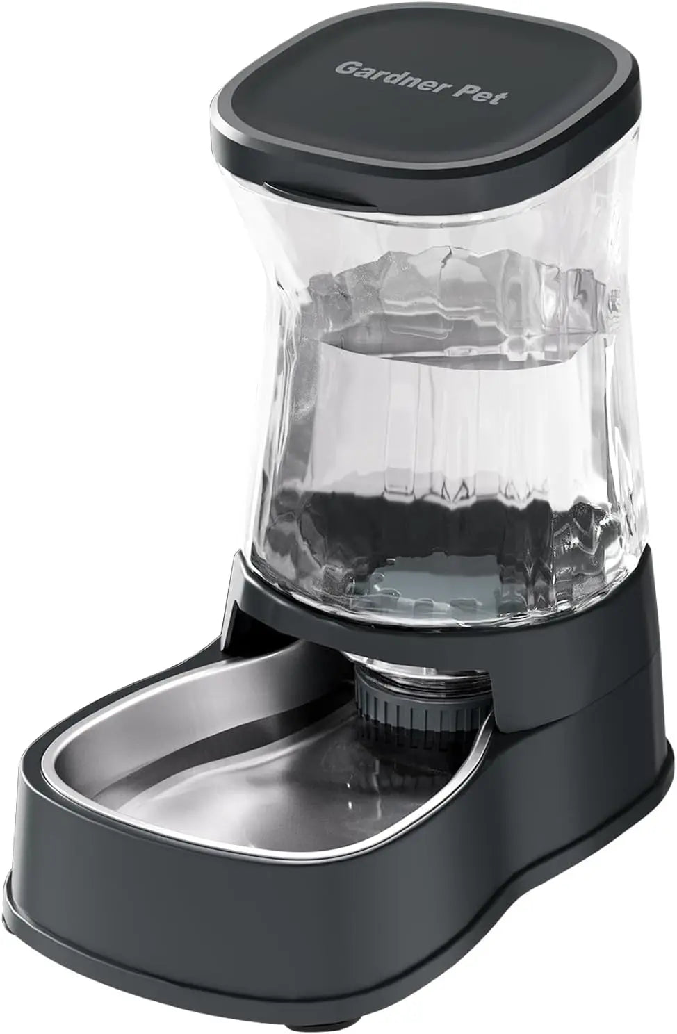 Automatic Pet Water Dispenser with Stainless Steel Bowl, 1 Gallon Gravity Feeder for Dogs Cats
