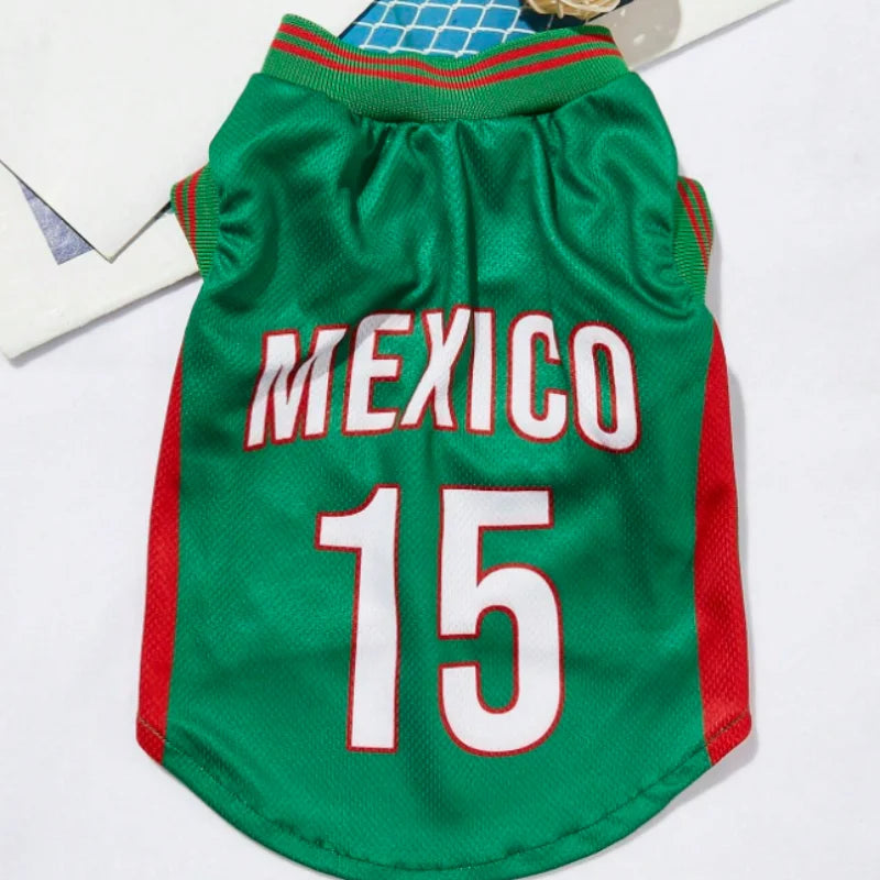 Mesh Breathable Dog Clothes Schnauzer Teddy Sport Large Dog Jersey Basketball Clothing Puppy T-Shirts Summer Pet Cat Shirts
