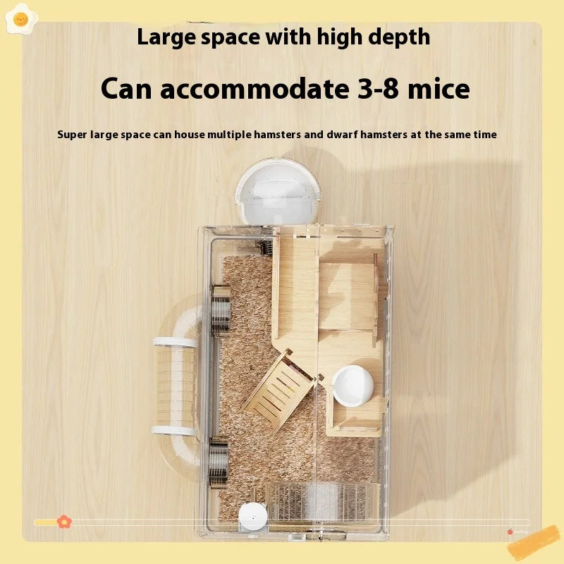 Hamster Cage Cage For Hamster Spacious Clear Acrylic Rodent Home With Accessories Gerbil Mouse Habitat Small Pet Supplies