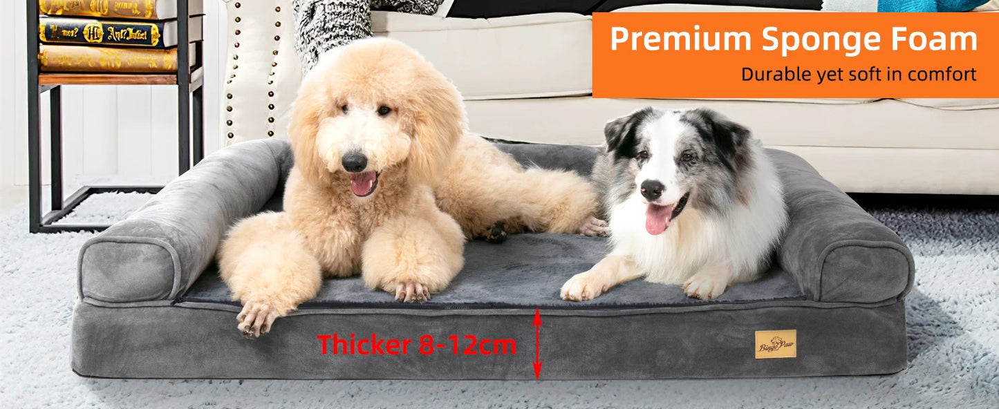 XXL XL Large Calming Dog Bed Orthopedic Memory Foam Sofa Couch Waterproof Removable Cover Plush Mat for Small Medium Large Dogs