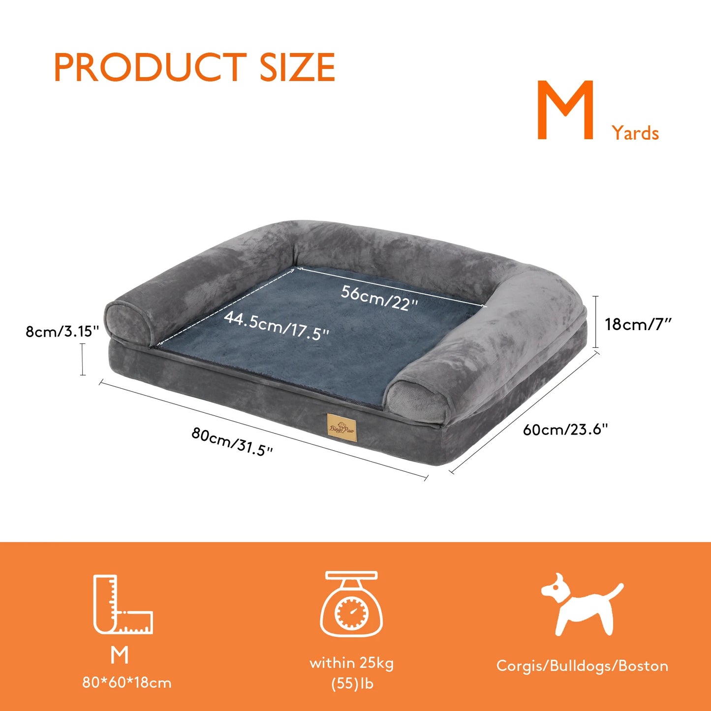 XXL XL Large Calming Dog Bed Orthopedic Memory Foam Sofa Couch Waterproof Removable Cover Plush Mat for Small Medium Large Dogs
