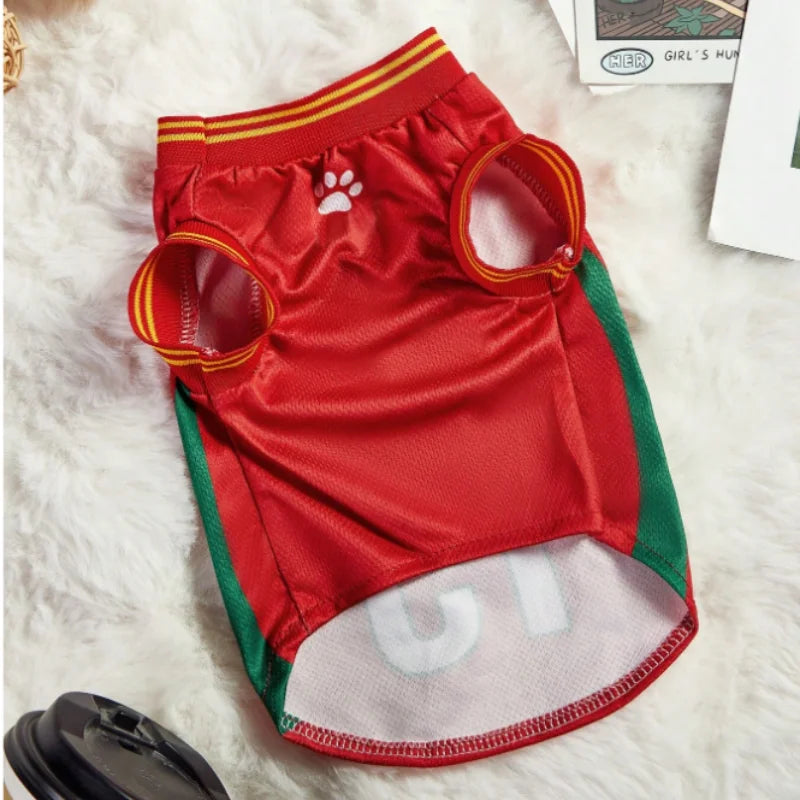Mesh Breathable Dog Clothes Schnauzer Teddy Sport Large Dog Jersey Basketball Clothing Puppy T-Shirts Summer Pet Cat Shirts