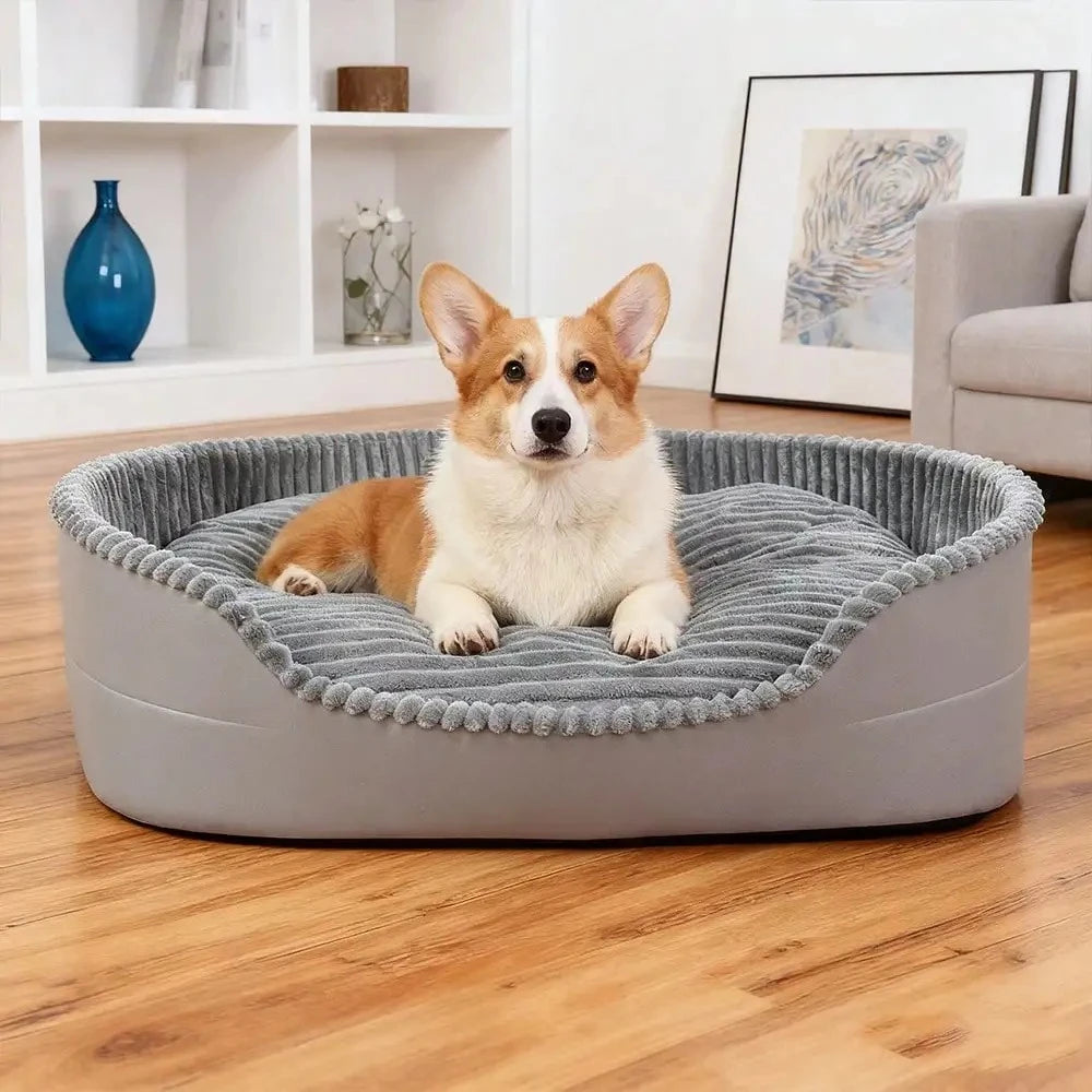 Machine-Washable Soft & Cozy Pet Bed – All-Season Dog & Cat House With Warm Mat | Plush Comfort, Winter Essential & Perfect Christmas Gift For Small/Medium/Large Pets, Indoor Outdoor Use