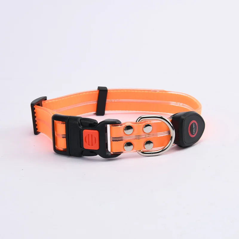 Pet light-up collar leash LED flashing collar USB charging dog walking pulling belt adjustable dog collar fashion pet supplies